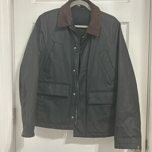 Zara Waxed Barn Chore Jacket Corduroy Collar